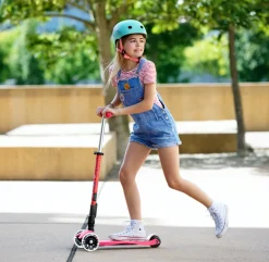 Micro Step Steppen^Maxi Deluxe Inklapbaar Neon Roze Led