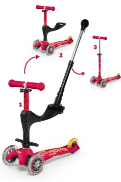 Micro Step Steppen^Mini 3in1 Deluxe Robijnroze