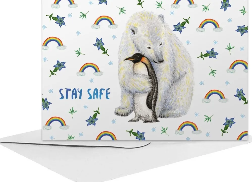 World of Mies Wenskaarten^MiesToGo Wenskaart IJsbeer Stay Safe