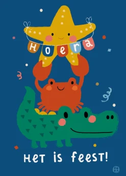 Bora Wenskaarten^Postkaart Zee Het is feest