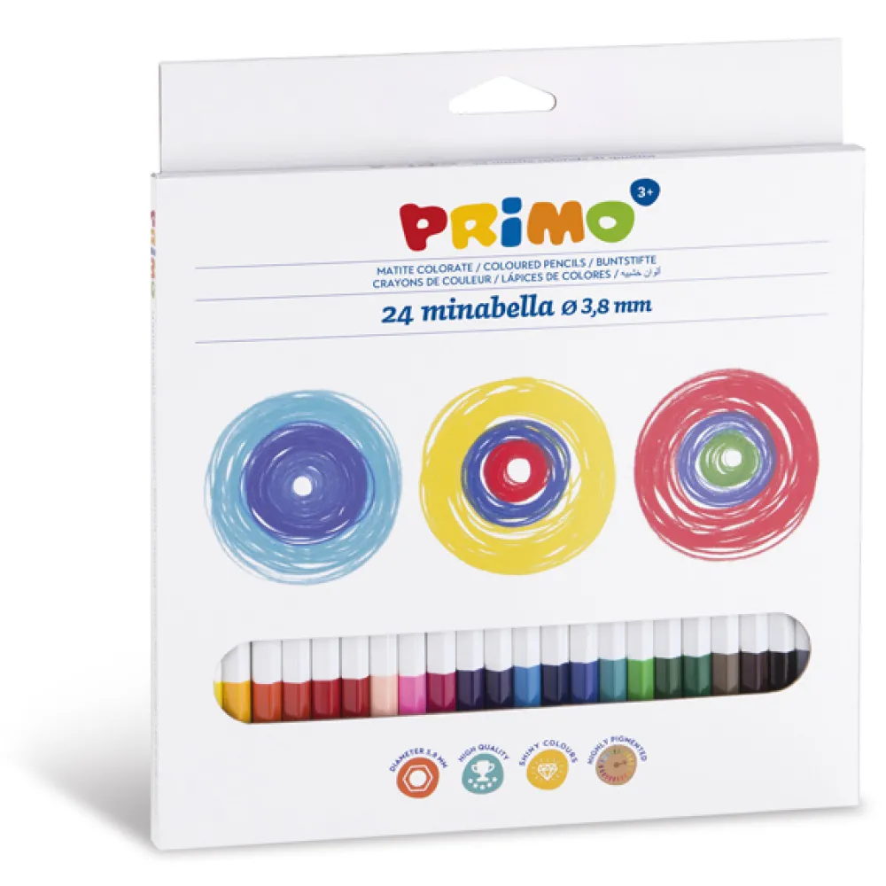 Primo Creatief^Minabella kleurpotloden ø3.8mm Set 24-delig in doos