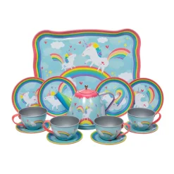 Houtendiershop Pretend Play / Rollenspel^Schylling Unicorn Tin Thee Set