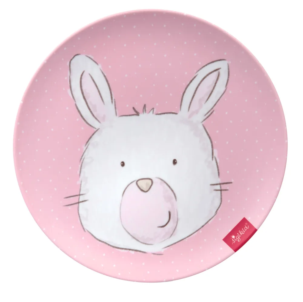 sigikid Kinderservies^Bord Melamine Konijn Roze