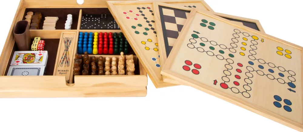 Small Foot Dobbelspellen^Spellenset in Houten Opbergdoos 20-delig