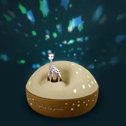 Sophie de Giraf Lampen|Muziekdoosjes^Sterrenprojector Beige Nachtlamp met Muziek