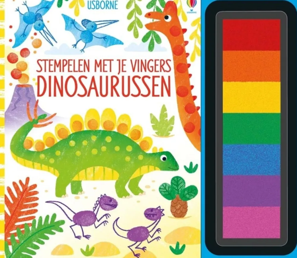 Uitgeverij Usborne Bekijk Alles^Stempelen met je vingers - Dinosaurussen