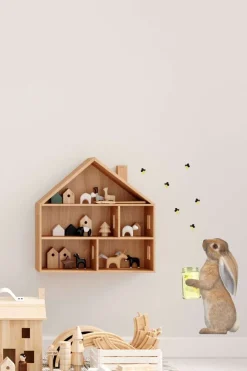 Sticky Tales Decoratie^Muursticker Konijn met Potje Vuurvliegjes