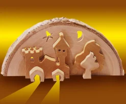 Small Foot Kleine Cadeautjes|Kerstcadeautjes^Theelichthouder 3D Slot Kerst Hout