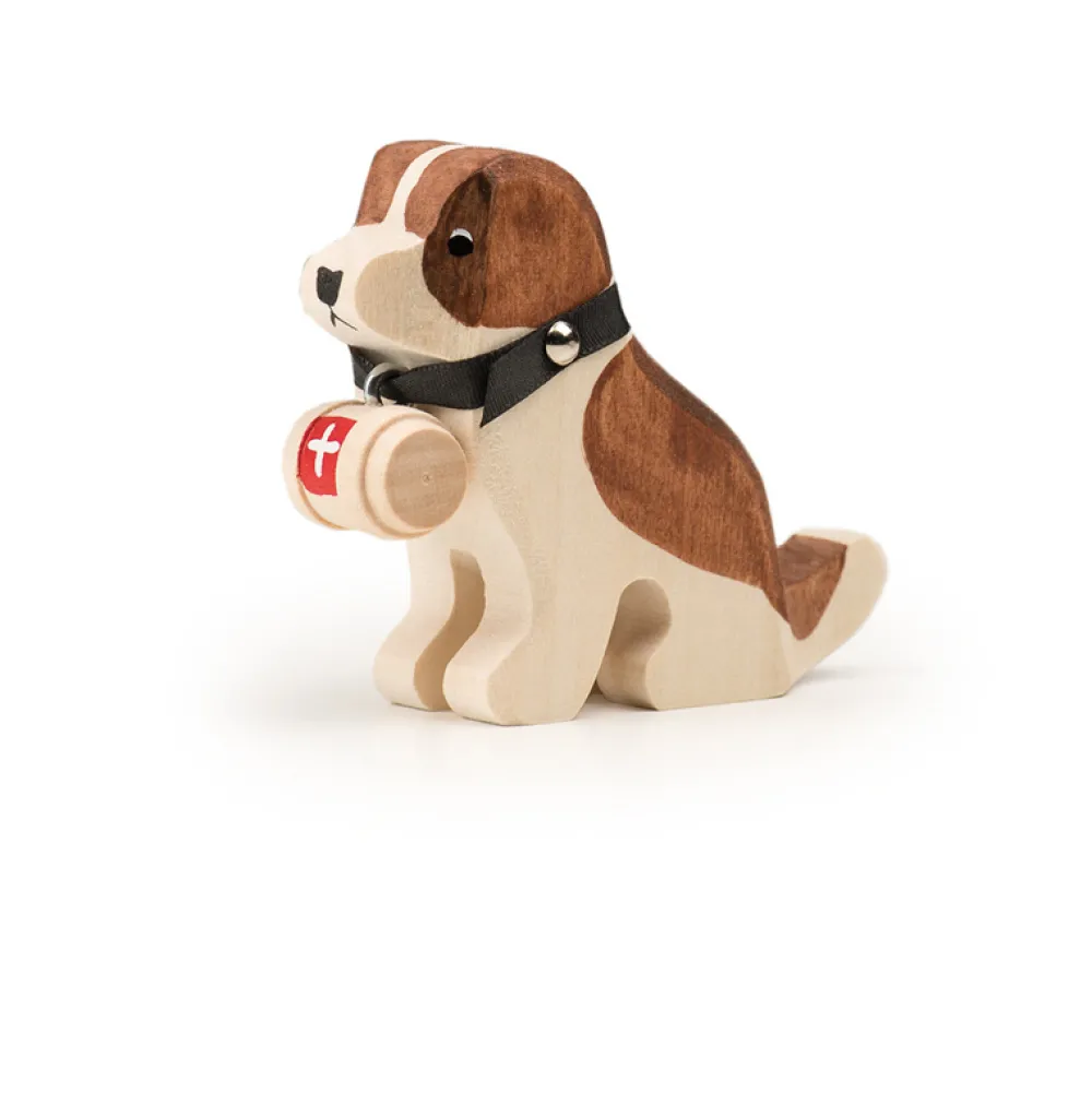 Trauffer Hondachtigen|Boerderijdieren^Sint Bernard met Vaatje Zittend