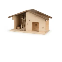 Trauffer Boerderijdieren^Stal 2018 met Bruin Dak Hout