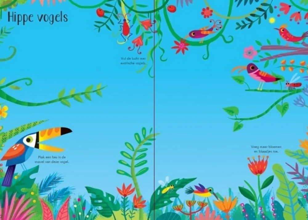 Uitgeverij Usborne Hobbyboeken|Bekijk Alles^Eerste stickerboekje Jungle