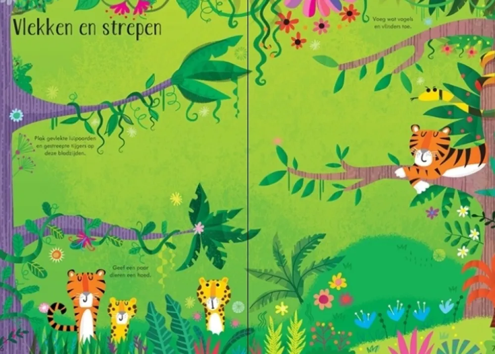 Uitgeverij Usborne Hobbyboeken|Bekijk Alles^Eerste stickerboekje Jungle