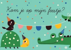 Bora Wenskaarten^Uitnodigingskaart Kroko en Schildpad 6-delig