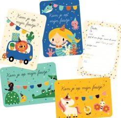 Bora Wenskaarten^Uitnodigingskaart Kroko en Schildpad 6-delig