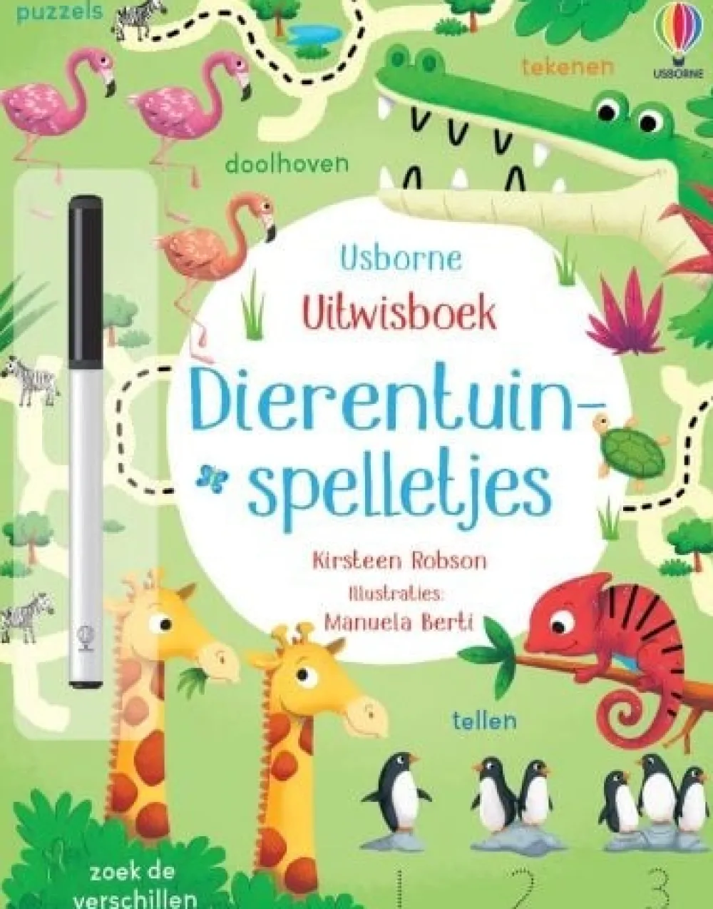 Uitgeverij Usborne Creatief|Bekijk Alles^Uitwisboek Dierentuinspelletjes