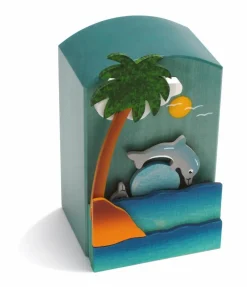 Weizenkorn Muziek|Muziekdoosjes^Muziekdoos 3D Dolfijn Hout