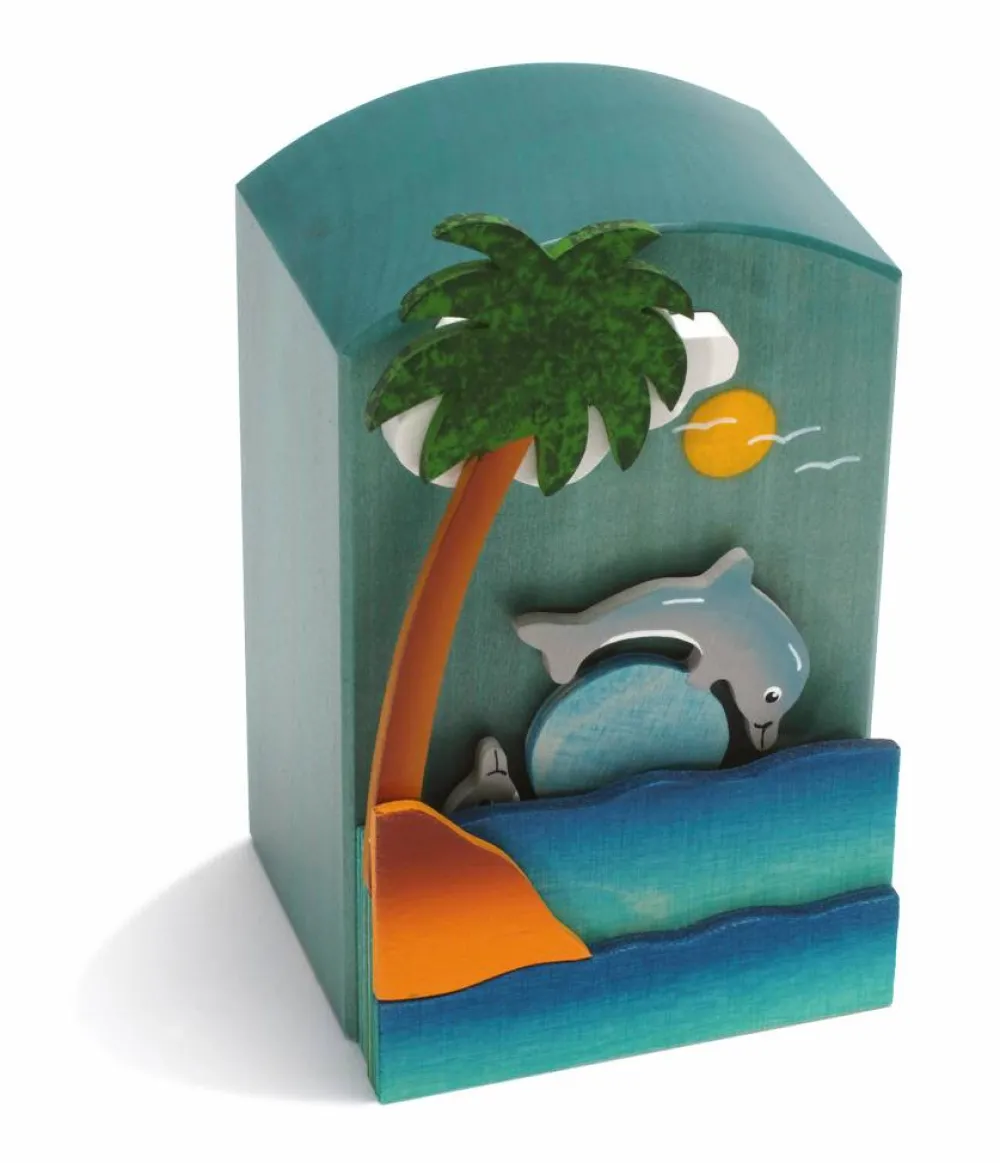 Weizenkorn Muziek|Muziekdoosjes^Muziekdoos 3D Dolfijn Hout