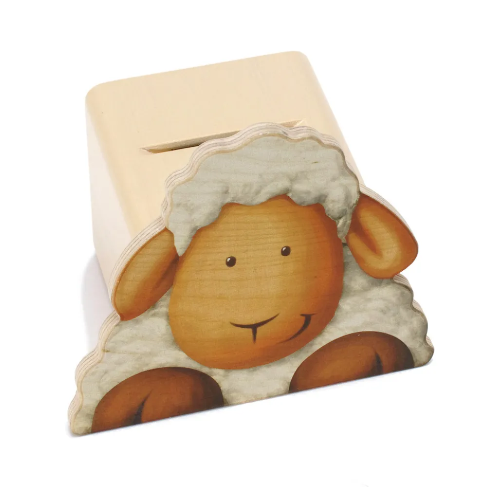 Weizenkorn Spaarpotten^Spaarpot Gezicht Schaap Hout