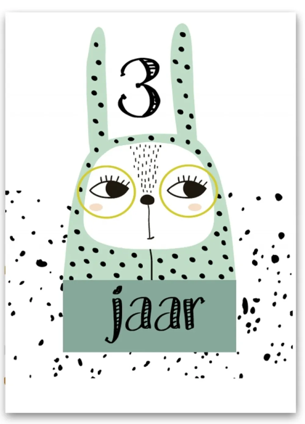 Pepermints Wenskaarten^Wenskaart 3 Jaar Kat