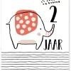 Pepermints Wenskaarten^Wenskaart 2 Jaar Olifant