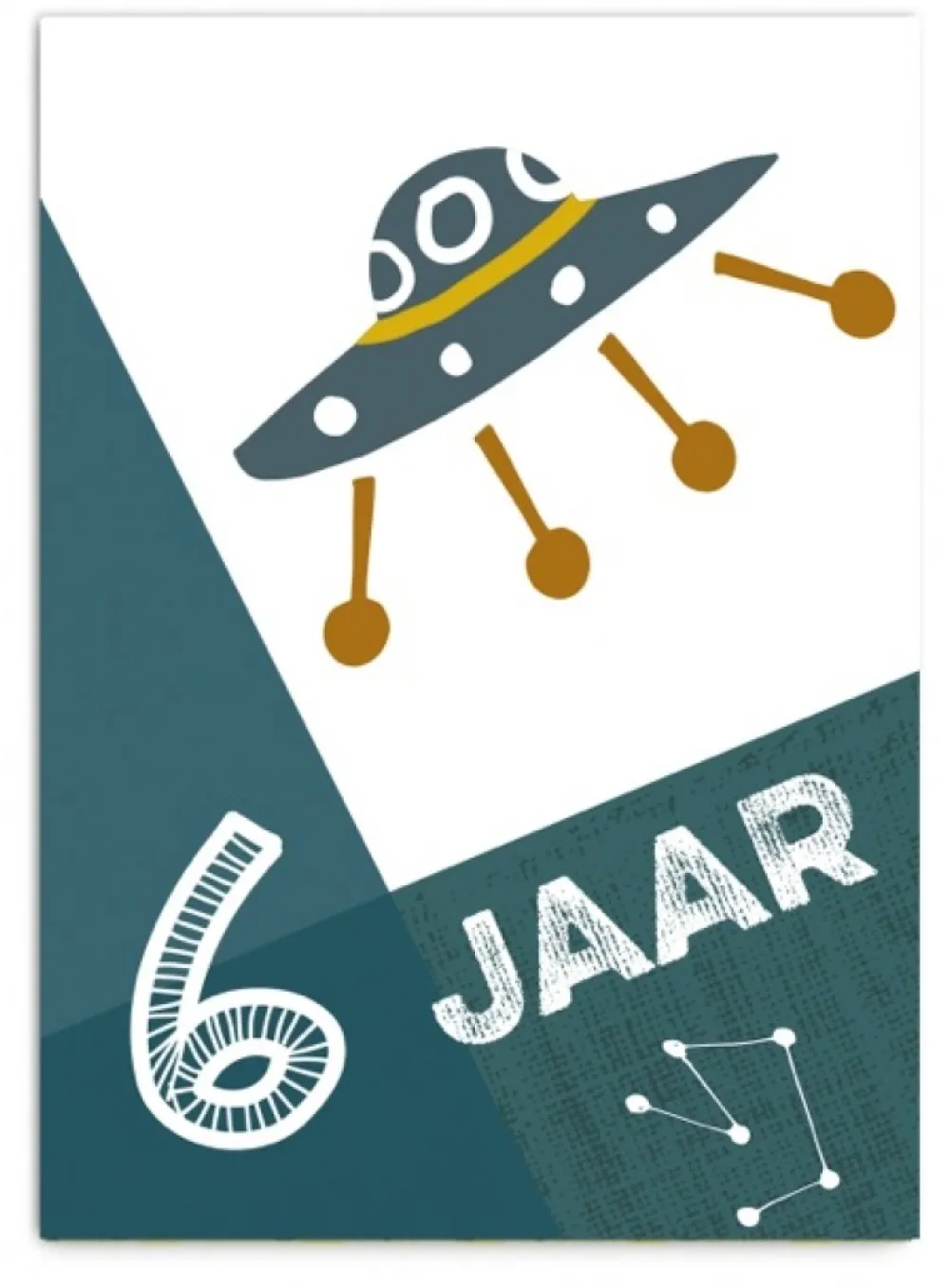 Pepermints Wenskaarten^Wenskaart 6 Jaar Ruimteschip