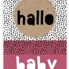 Pepermints Wenskaarten^Wenskaart Hallo baby (roze)