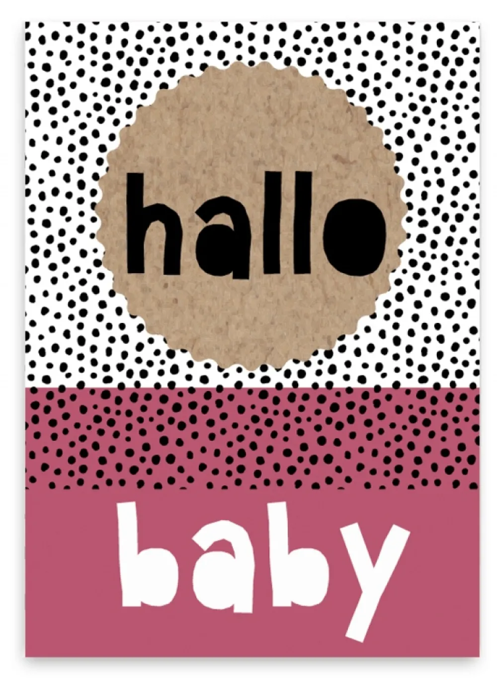 Pepermints Wenskaarten^Wenskaart Hallo baby (roze)