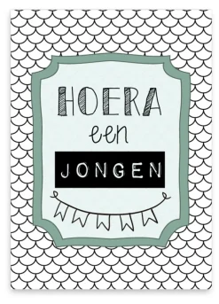 Pepermints Wenskaarten^Wenskaart Hoera een Jongen