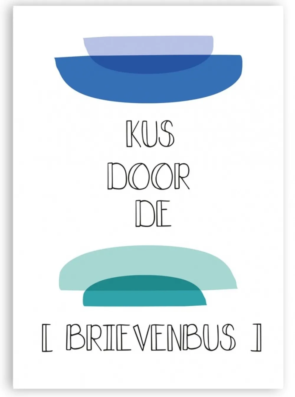 Pepermints Wenskaarten^Wenskaart Kus door de brievenbus