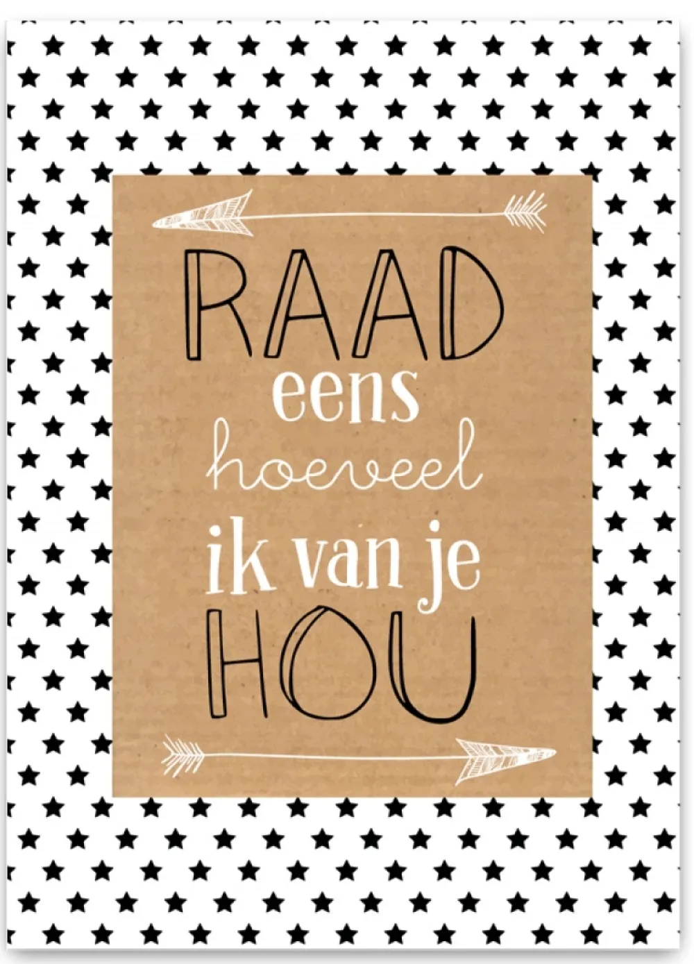 Pepermints Wenskaarten^Wenskaart Raad eens hoeveel ik van je Hou