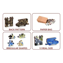 Wooden City Houten Puzzels^Puzzel Hout Animal Kingdom Map 1010pcs