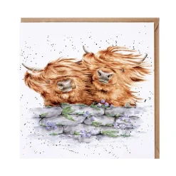 Wrendale Designs Wenskaarten^Blown Away (Highland Cows)