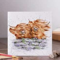 Wrendale Designs Wenskaarten^Blown Away (Highland Cows)
