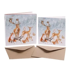 Wrendale Designs Wenskaarten^Kerstkaarten Winter Wonderland Set 8-delig