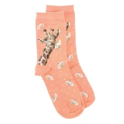 Wrendale Designs Kinderkleding^Sok Giraffe Flowers