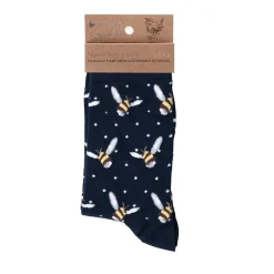 Wrendale Designs Kinderkleding^Sokken - Bee Sock - Busy Bee - NAVY