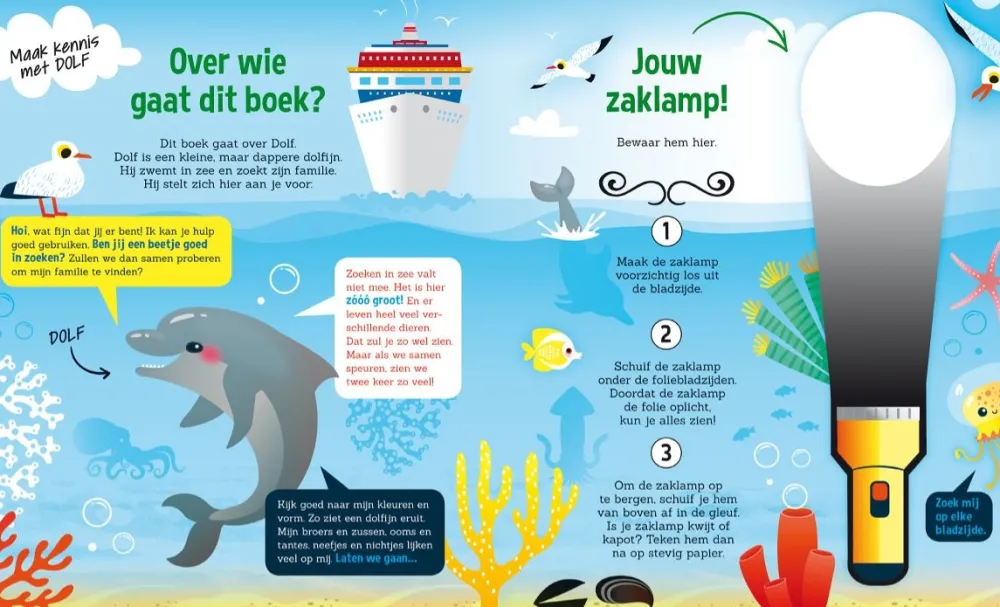 De Lantaarn Bekijk Alles^Zaklampboek Speuren naar dolfijnen